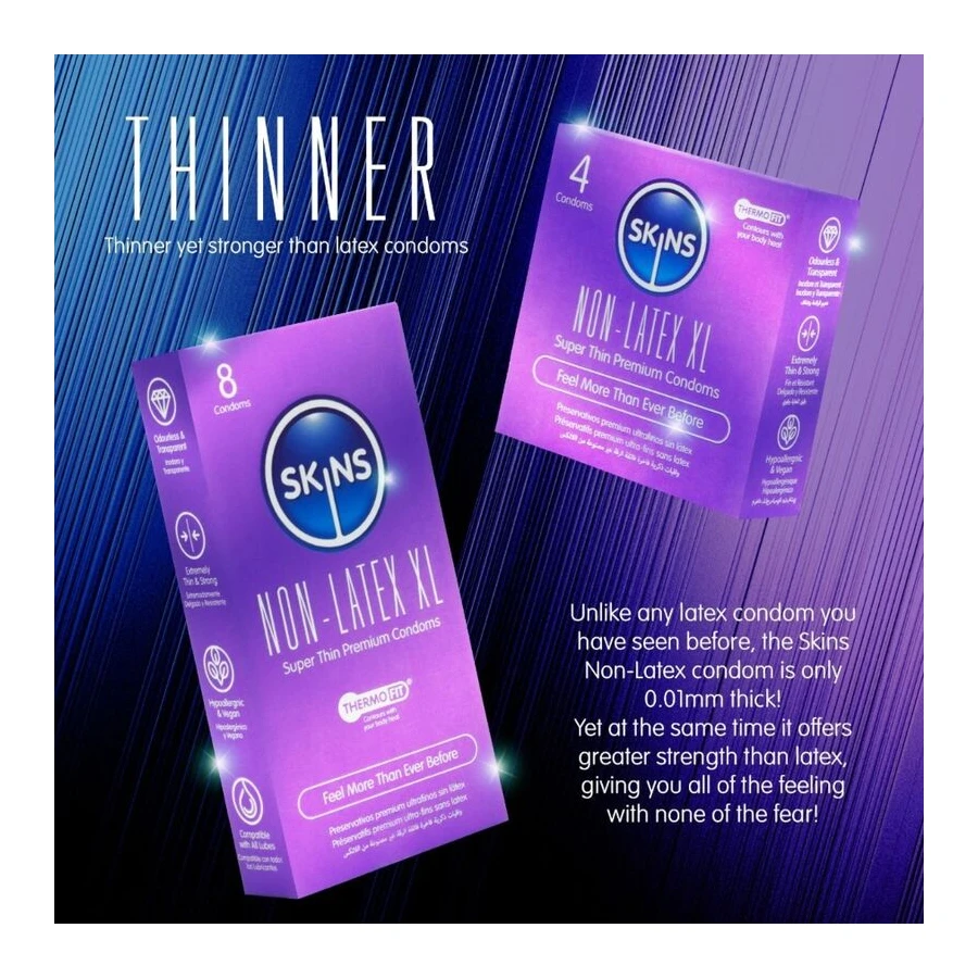 SKINS - LATEX-FREE CONDOMS XL PACK OF 4